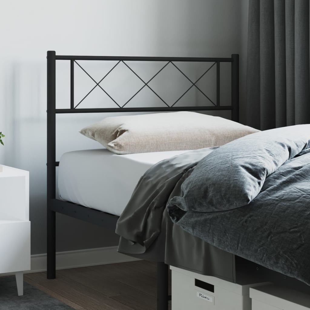 Metal Headboard Black 100 cm