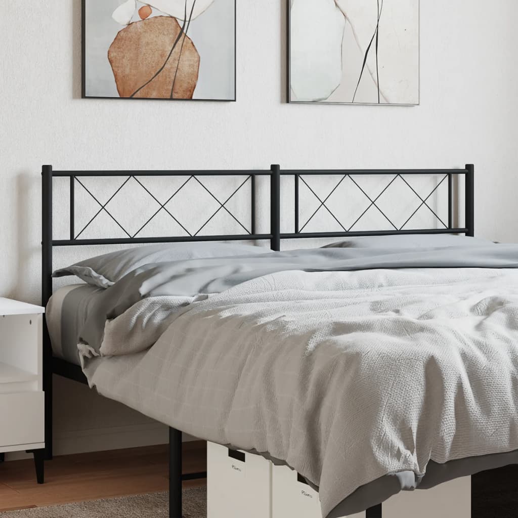 Metal Headboard Black 150 cm
