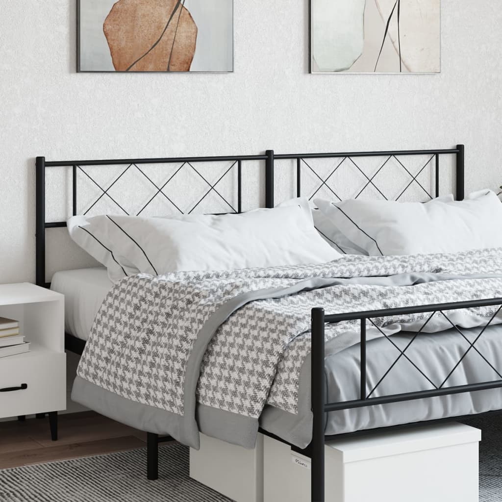 Metal Headboard Black 180 cm