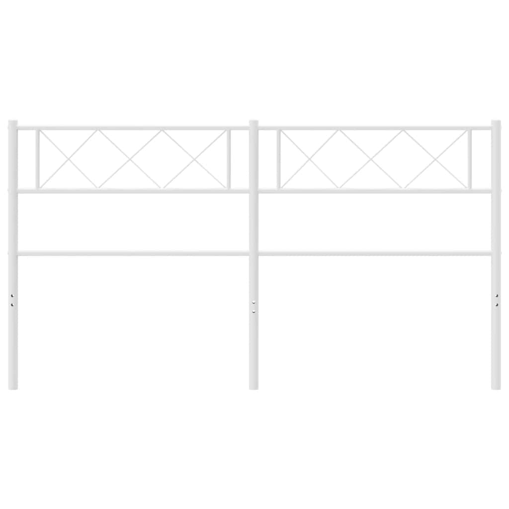 Metal Headboard White 135 cm