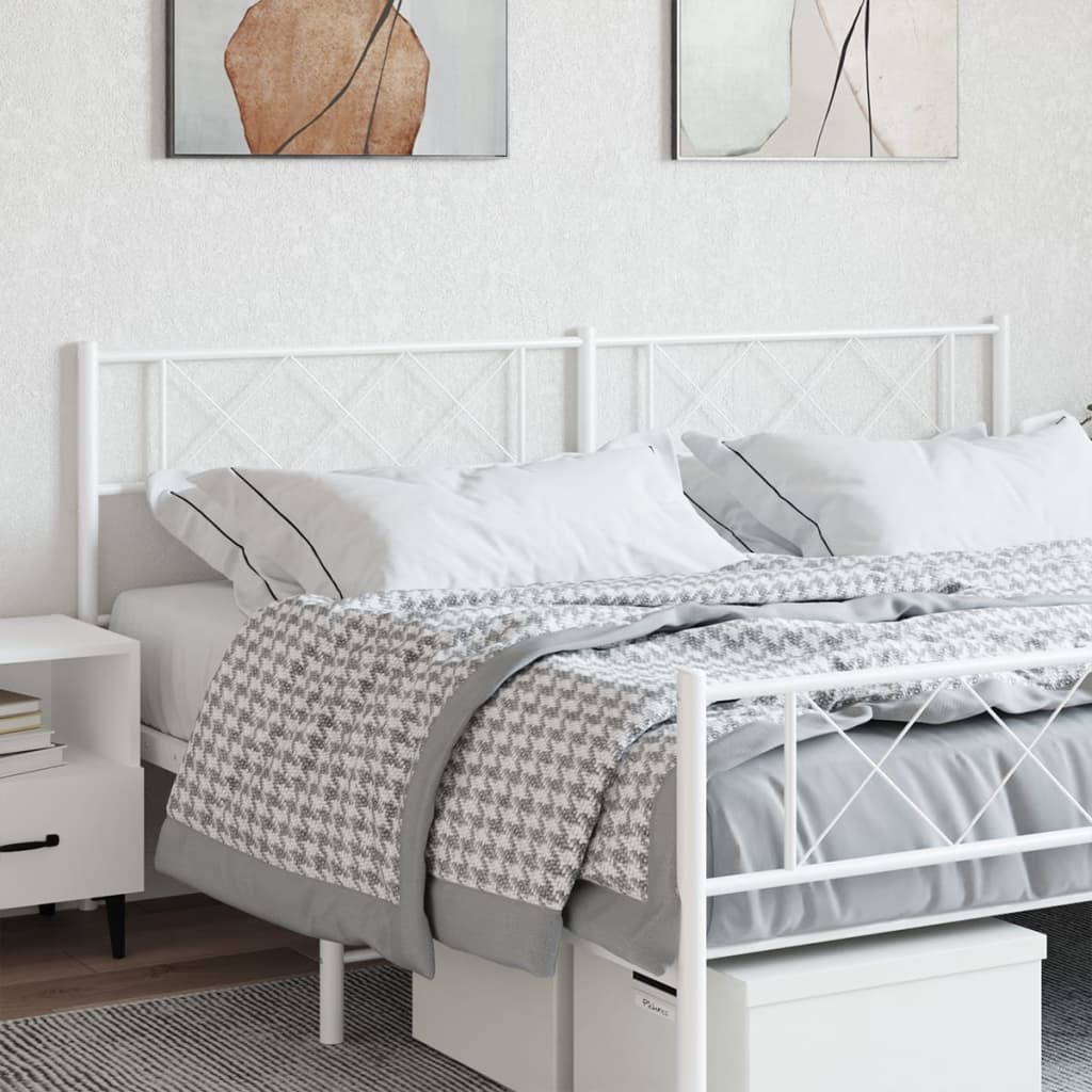 Metal Headboard White 193 cm