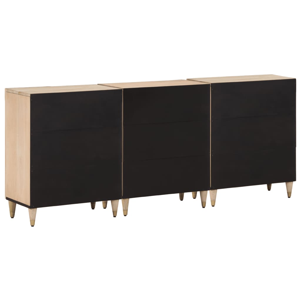 Side Cabinets 3 pcs 60x33x75 cm Solid Wood Mango