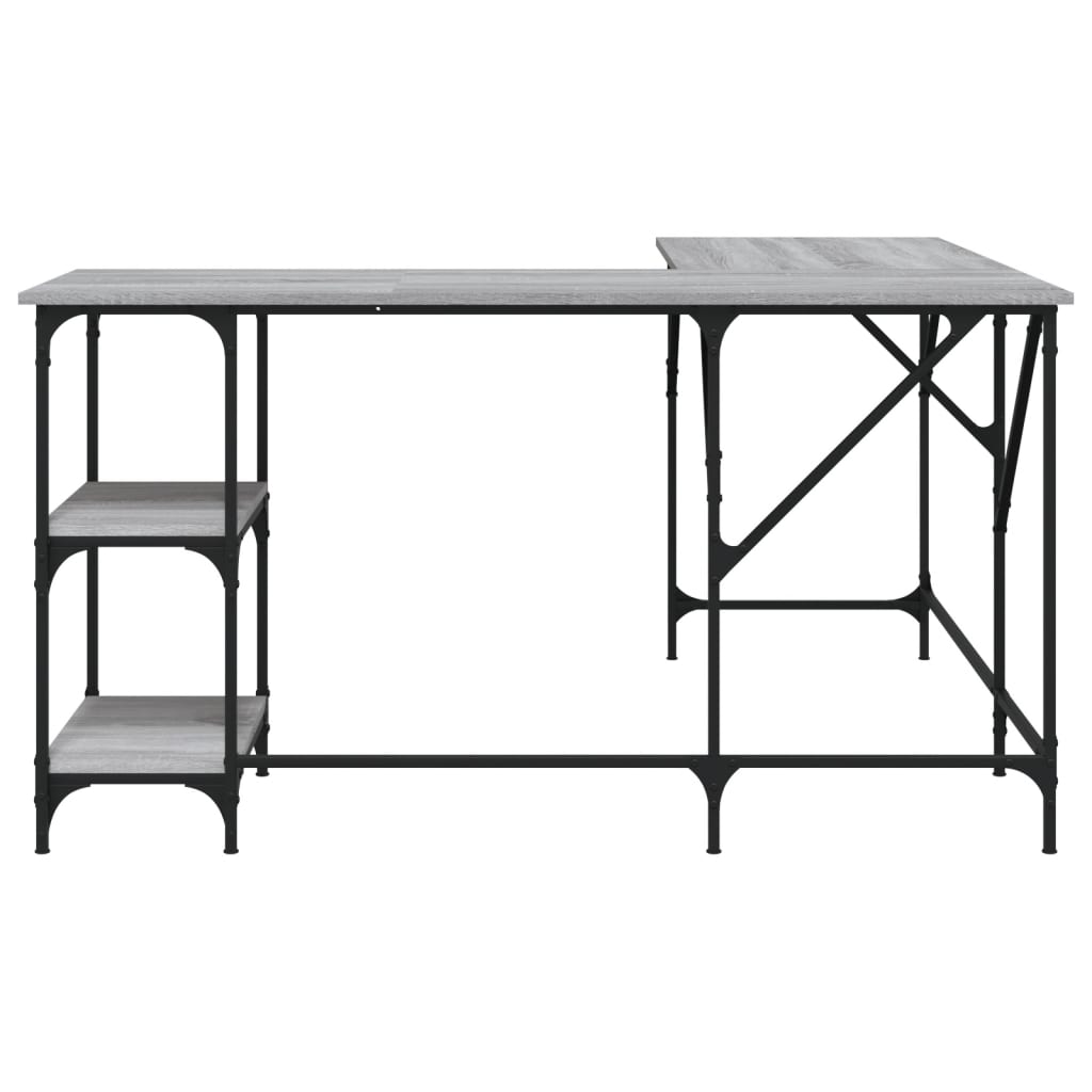 Desk Grey Sonoma 139x139x75 cm Engineered Wood