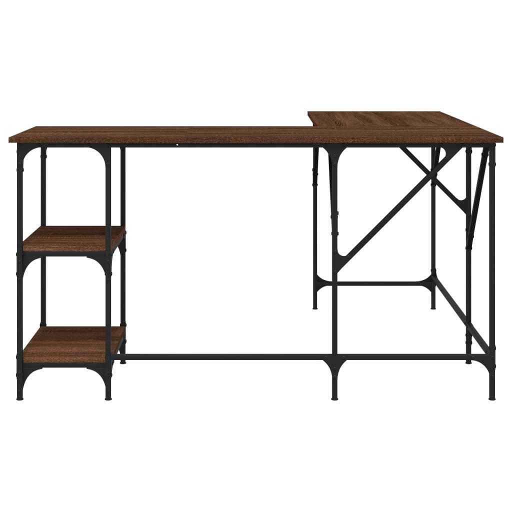 Desk Brown Oak 139x139x75 cm Engineered Wood