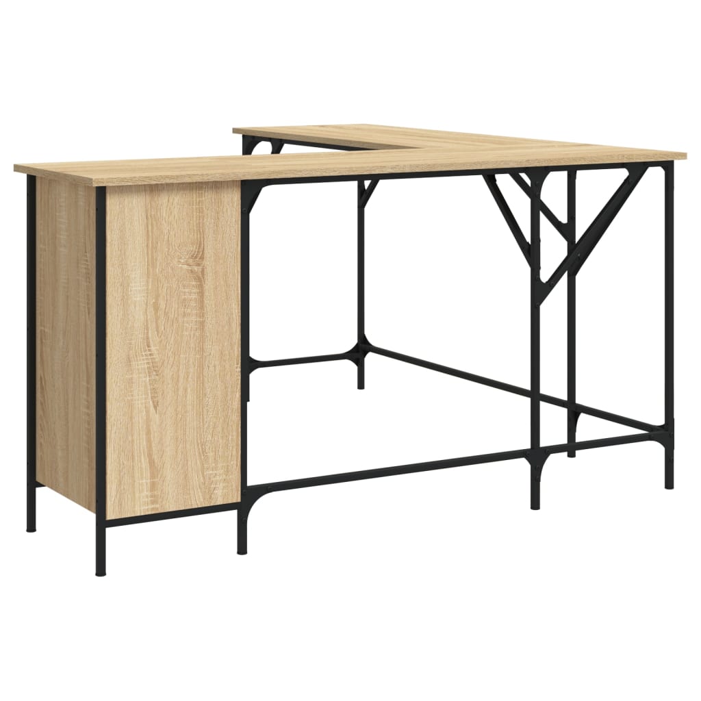 Industrial Wooden Home Office L-Shaped Corner Computer Desk Table With Storage