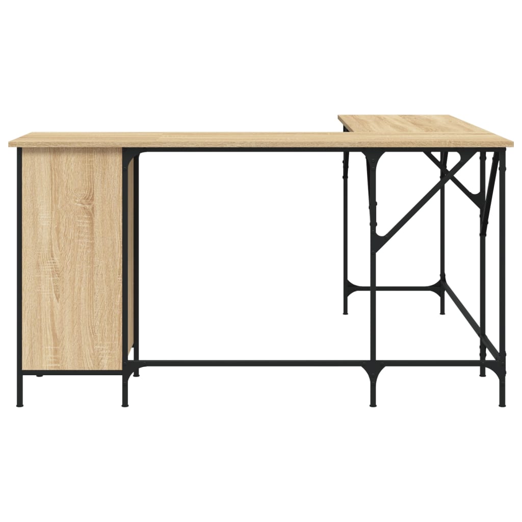Industrial Wooden Home Office L-Shaped Corner Computer Desk Table With Storage