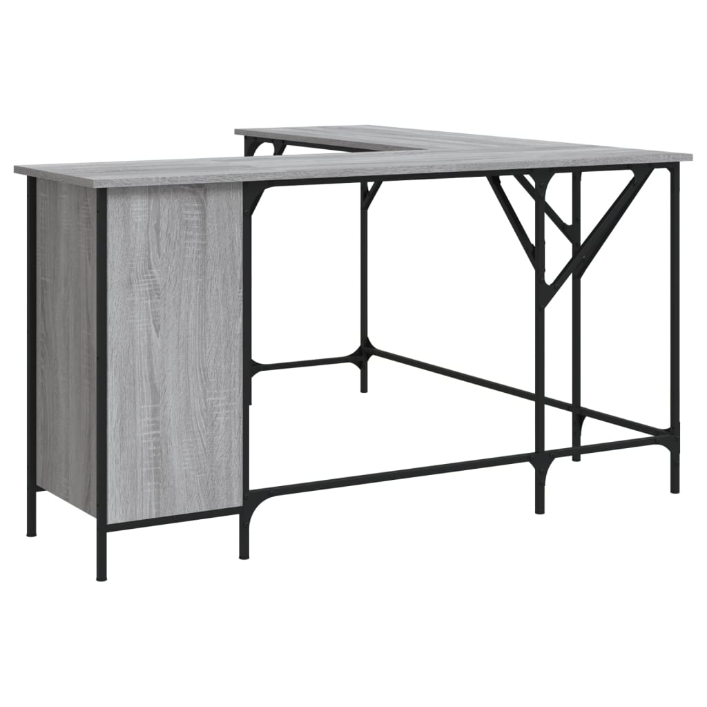 Industrial Wooden Home Office L-Shaped Corner Computer Desk Table With Storage