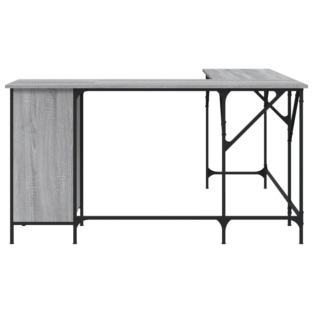 Industrial Wooden Home Office L-Shaped Corner Computer Desk Table With Storage