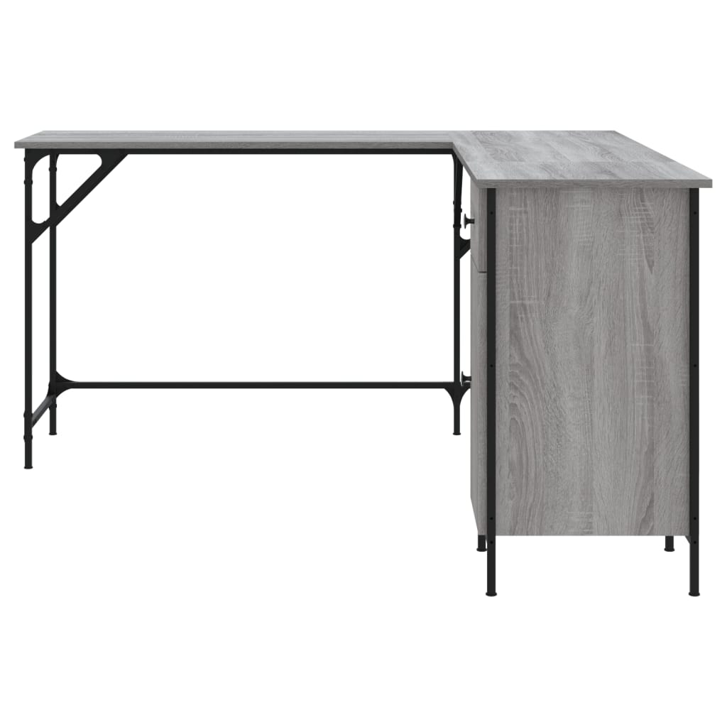 Industrial Wooden Home Office L-Shaped Corner Computer Desk Table With Storage