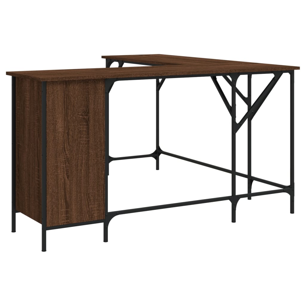 Desk Brown Oak 141x141x75 cm Engineered Wood