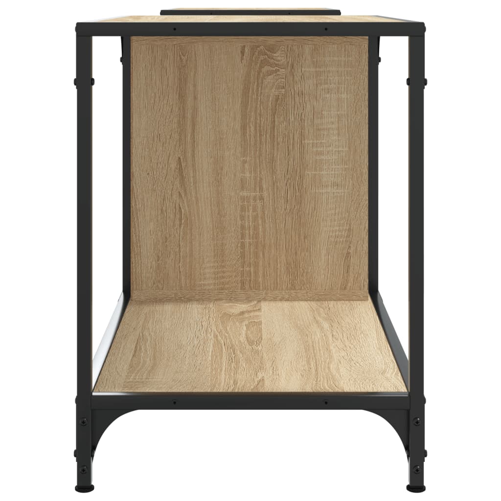 Industrial Wooden Wide TV Tele Stand Unit Cabinet With Open Storage Shelves Wood
