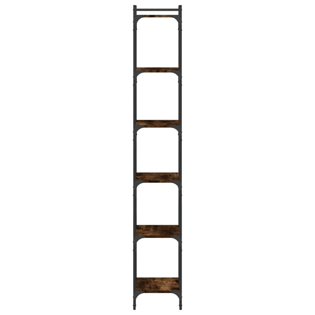 Bookcase 6-Tier Smoked Oak 40x30x188 cm Engineered Wood