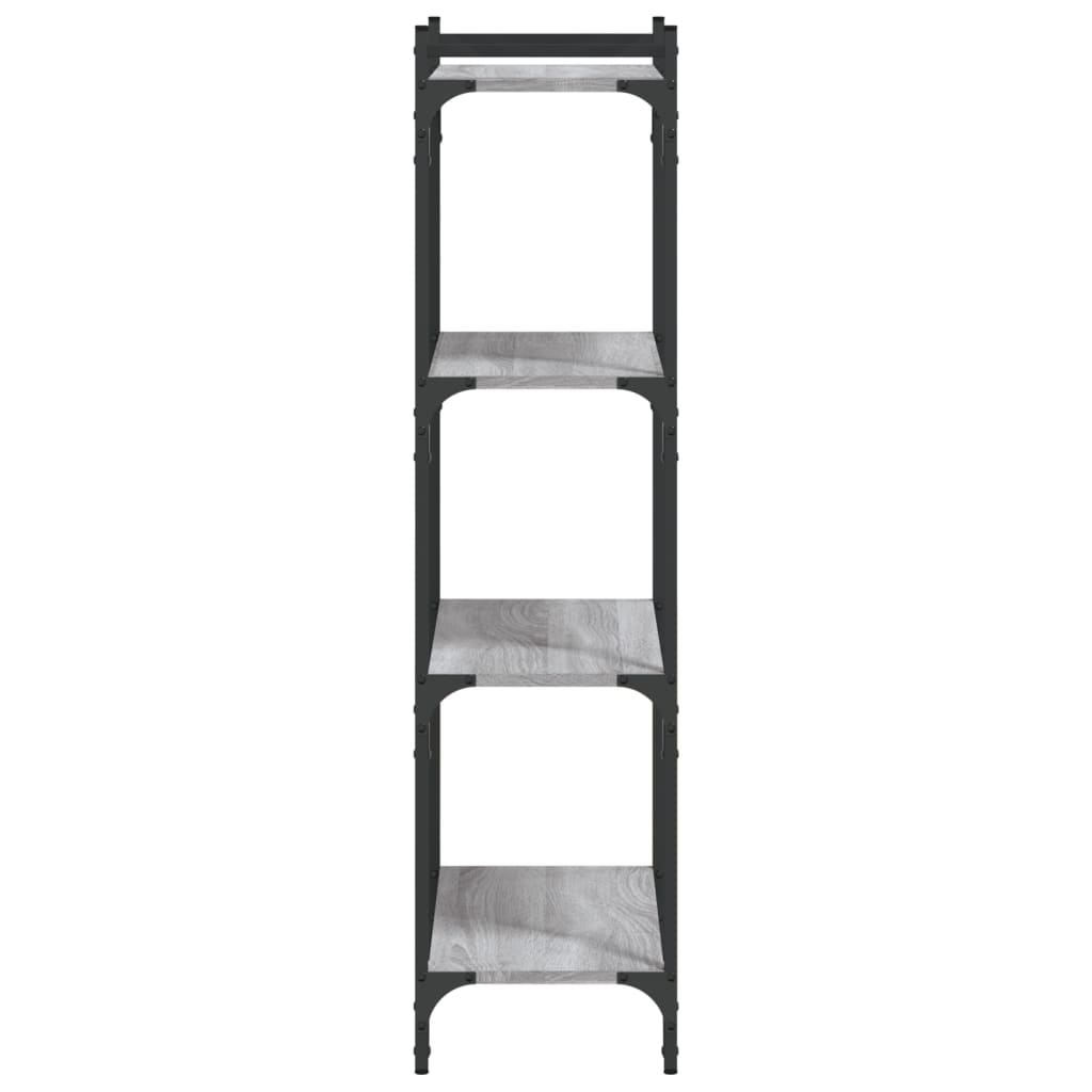 Bookcase 4-Tier Grey Sonoma 60x30x120 cm Engineered Wood