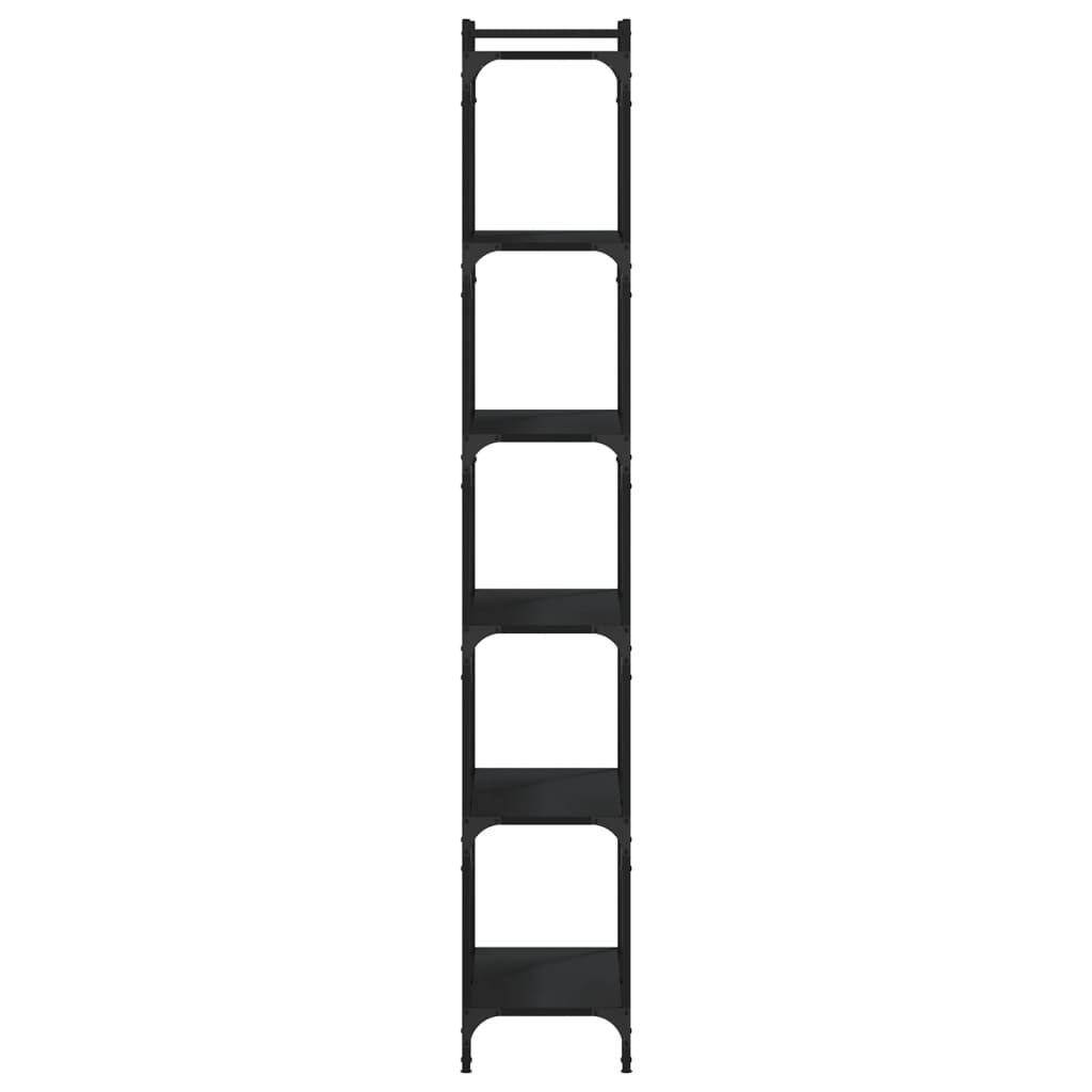 Bookcase 6-Tier Black 60x30x188 cm Engineered Wood