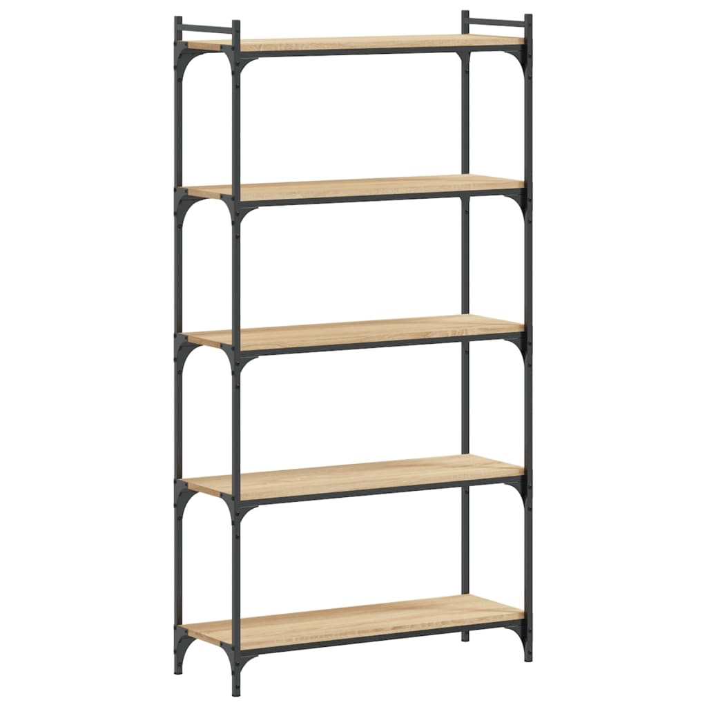 Bookcase 5-Tier Sonoma Oak 80x30x154 cm Engineered Wood