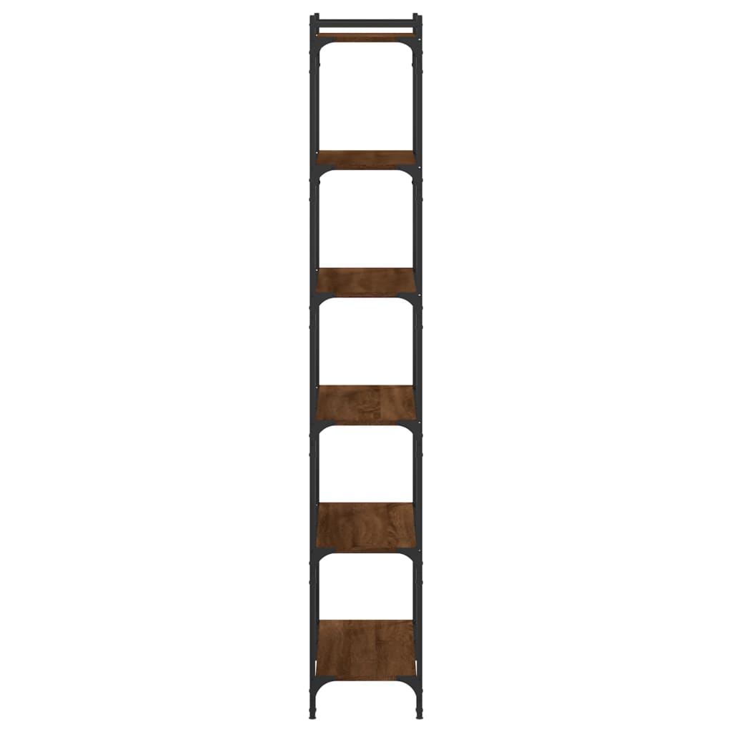Bookcase 6-Tier Brown Oak 80x30x188 cm Engineered Wood