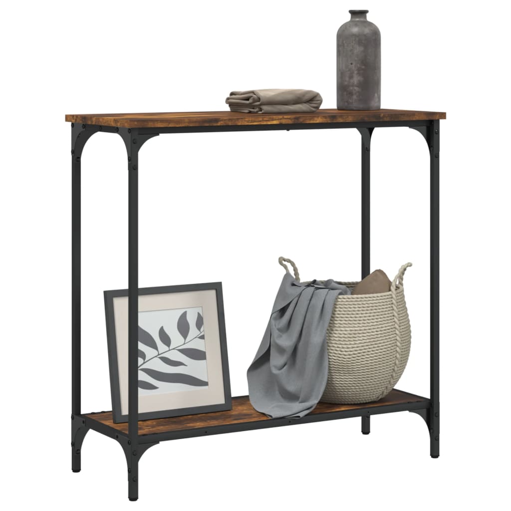 Console Table Smoked Oak 75x30.5x75 cm Engineered Wood