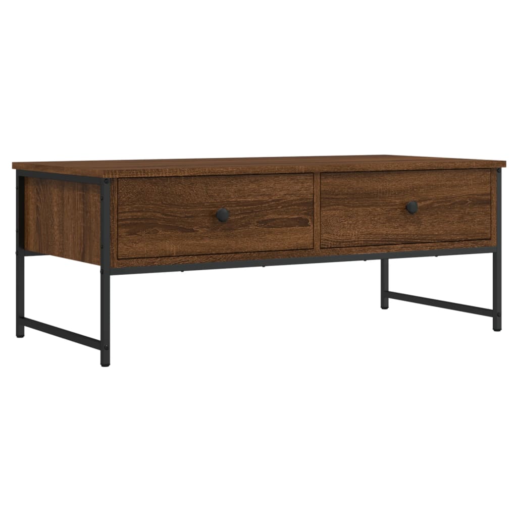 Coffee Table Brown Oak 101x49x39.5 cm Engineered Wood