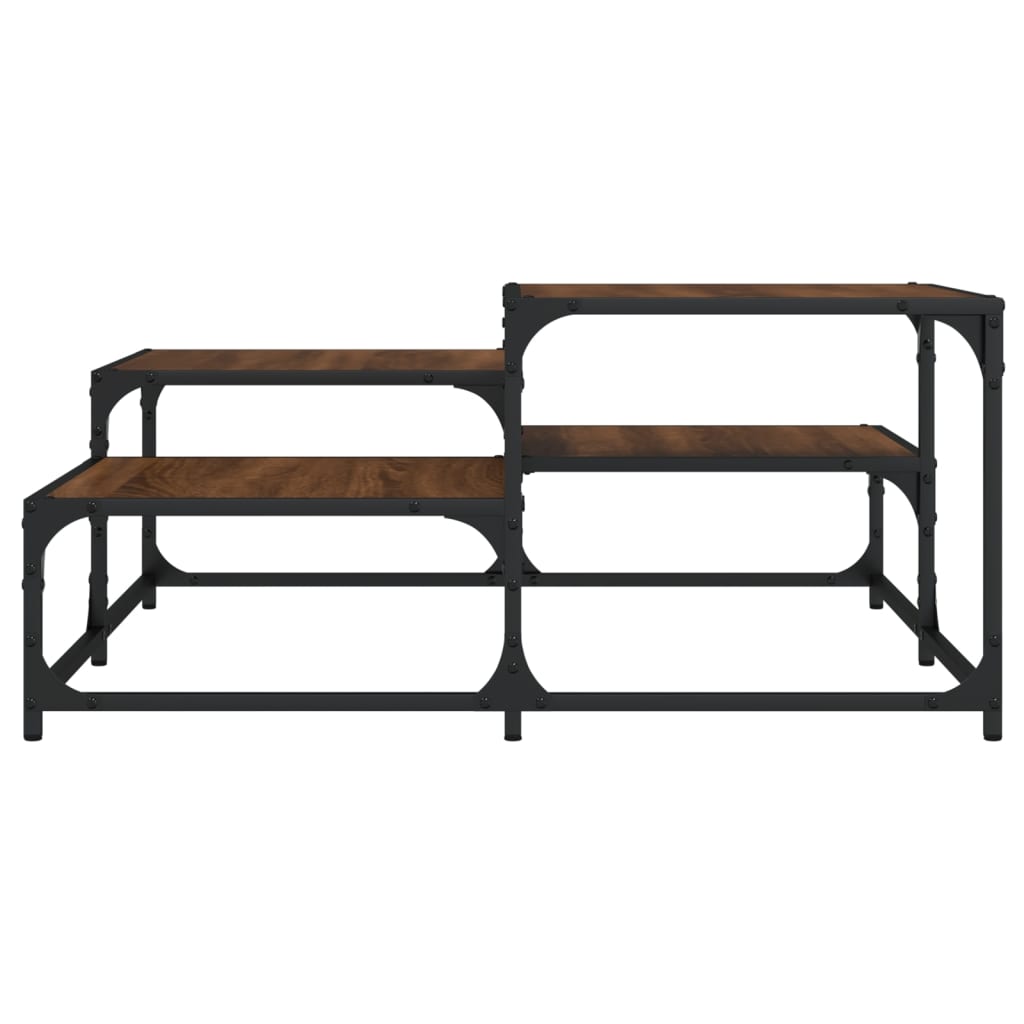 Coffee Table Brown Oak 87.5x87.5x40 cm Engineered Wood