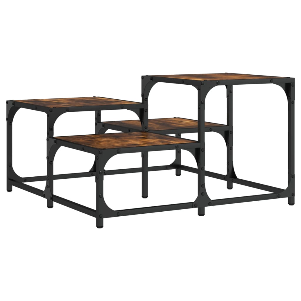 Coffee Table Smoked Oak 68x68x40 cm Engineered Wood