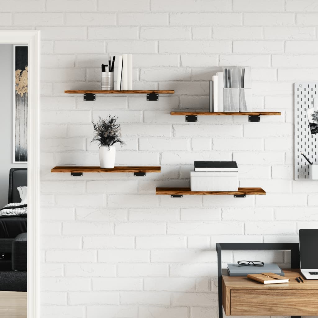 Wall Shelves 4 pcs Smoked Oak 60x30x1.5 cm Engineered Wood