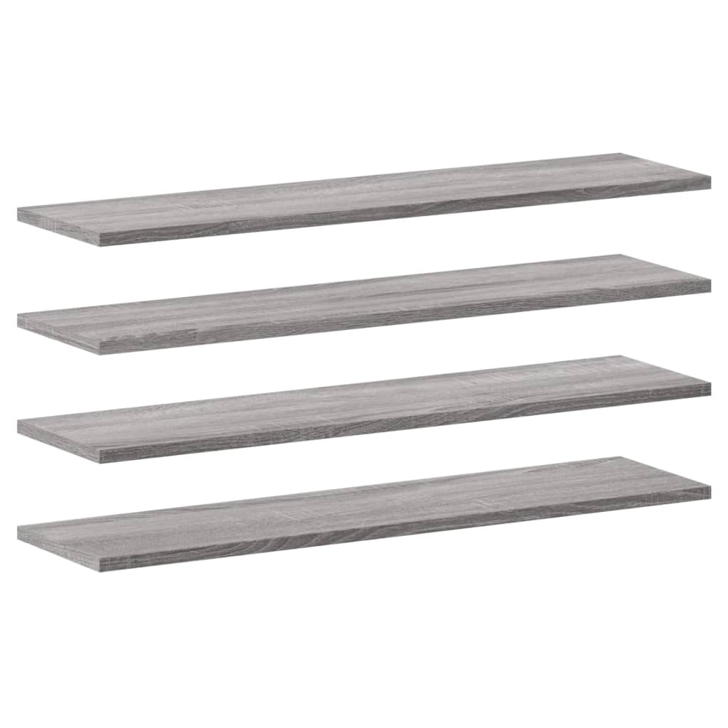 Wall Shelves 4 pcs Grey Sonoma 80x20x1.5 cm Engineered Wood
