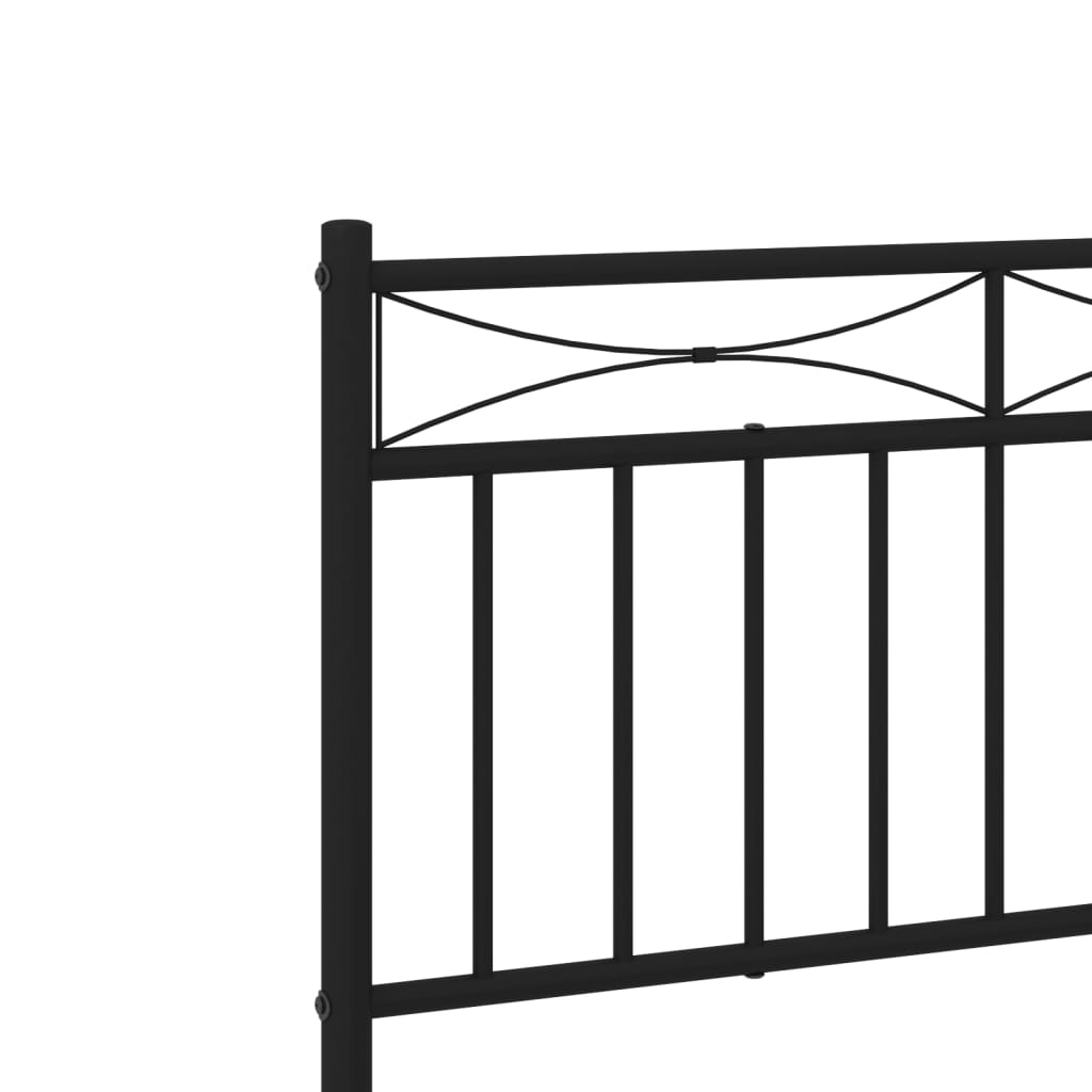 Metal Bed Frame without Mattress with Footboard Black 90x200cm