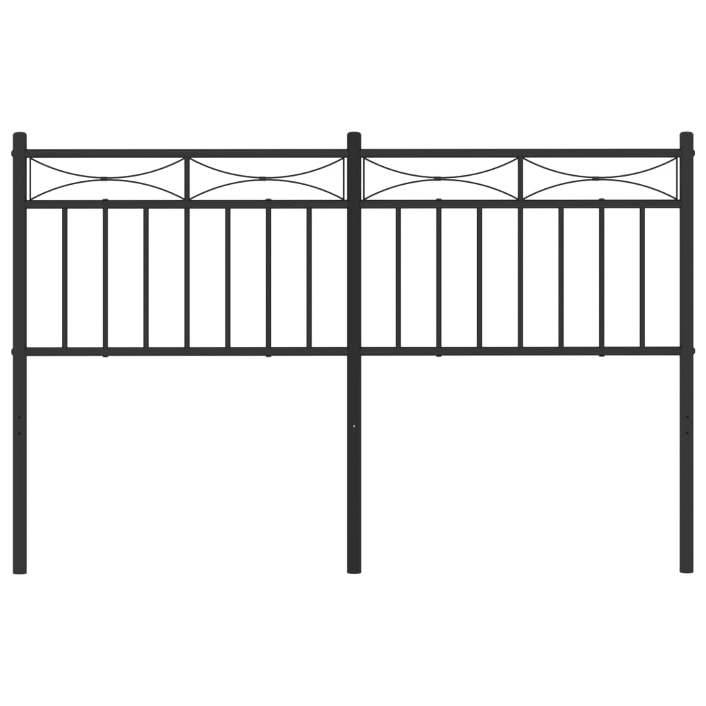 Metal Headboard Black 135 cm