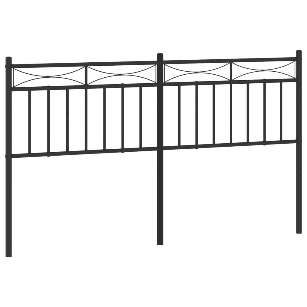Metal Headboard Black 150 cm