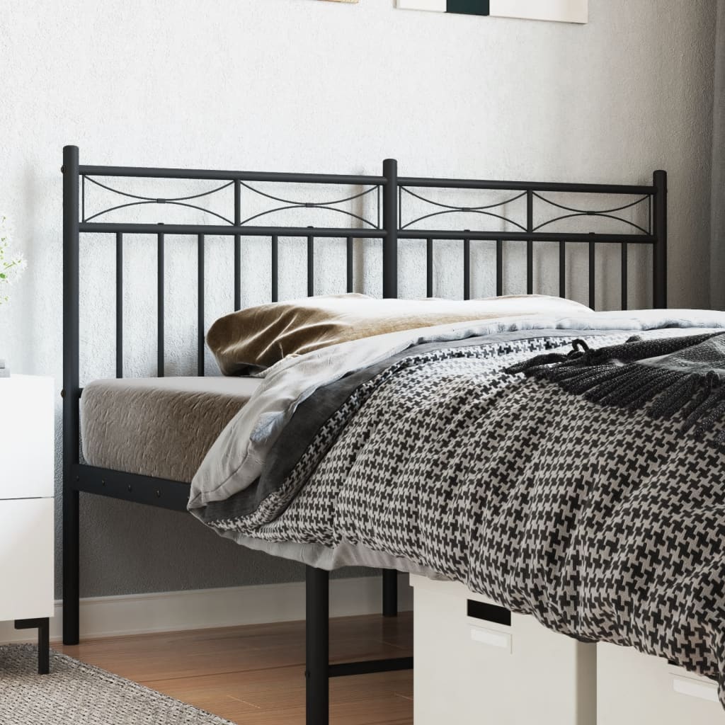 Metal Headboard Black 150 cm