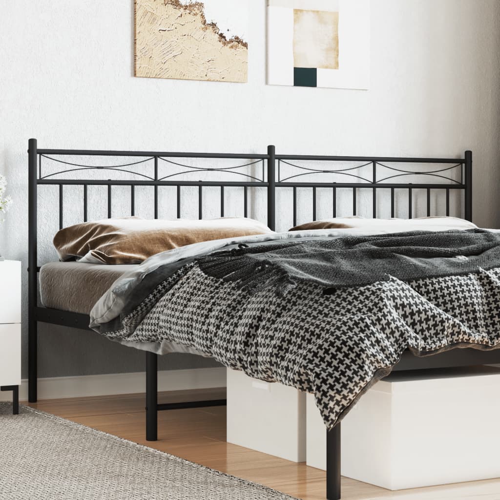 Metal Headboard Black 193 cm