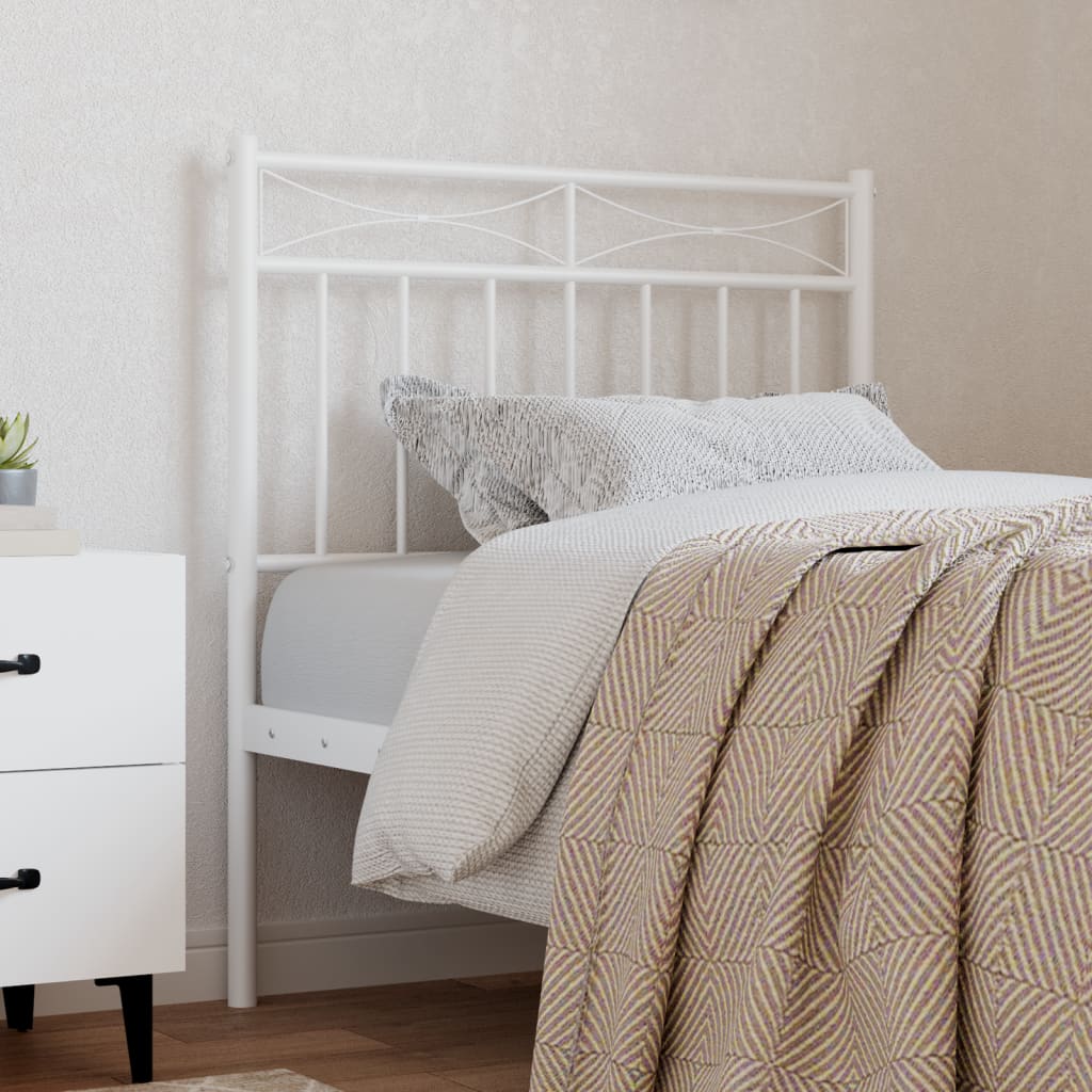 Metal Headboard White 75 cm