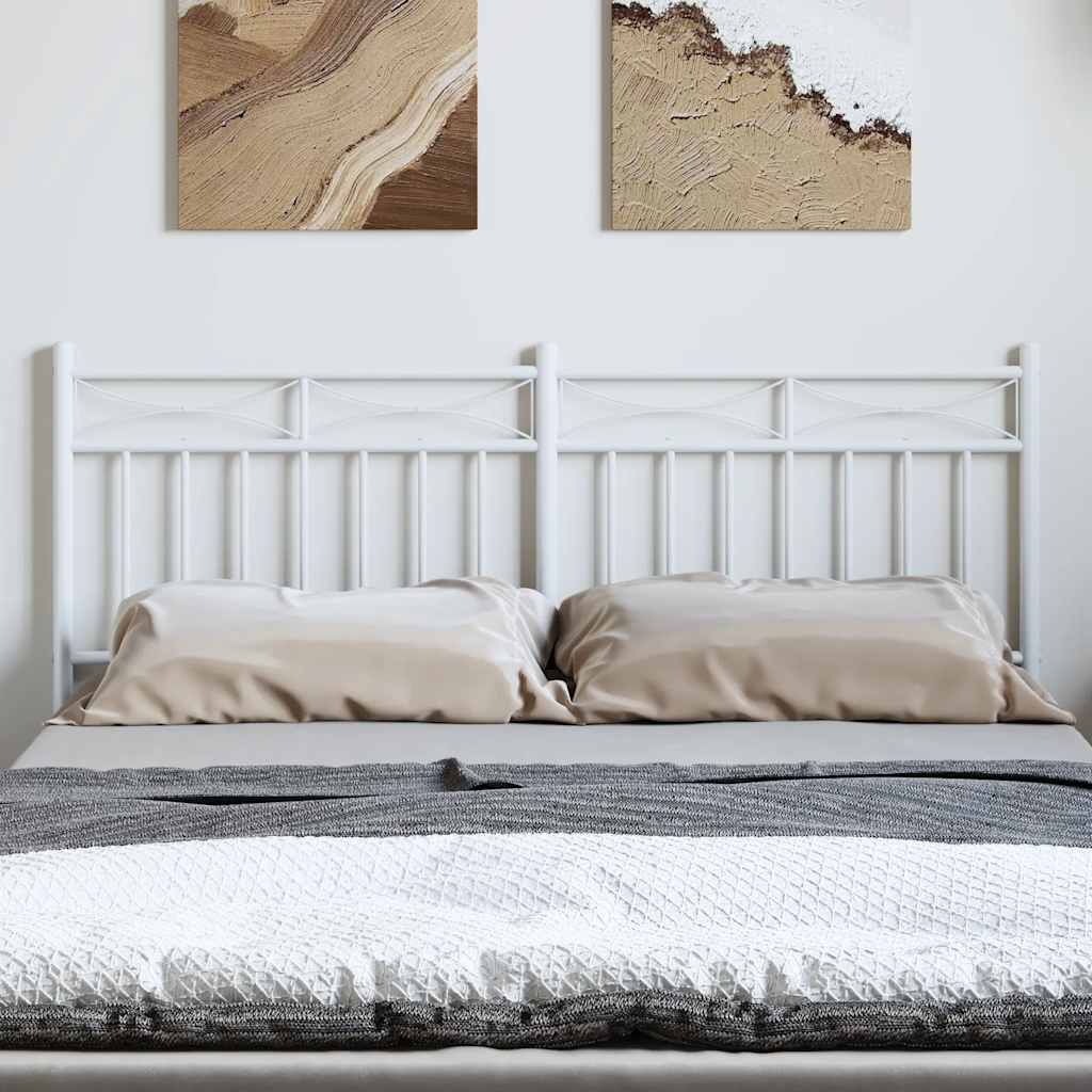 Metal Headboard White 135 cm