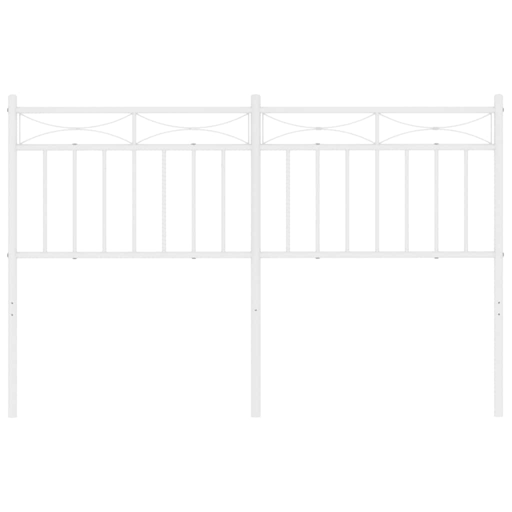 Metal Headboard White 135 cm
