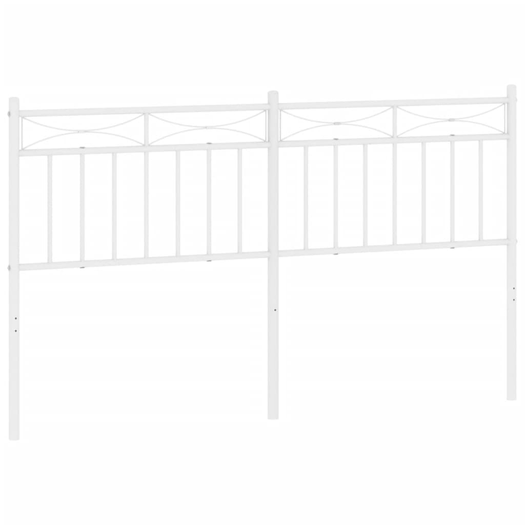 Metal Headboard White 150 cm