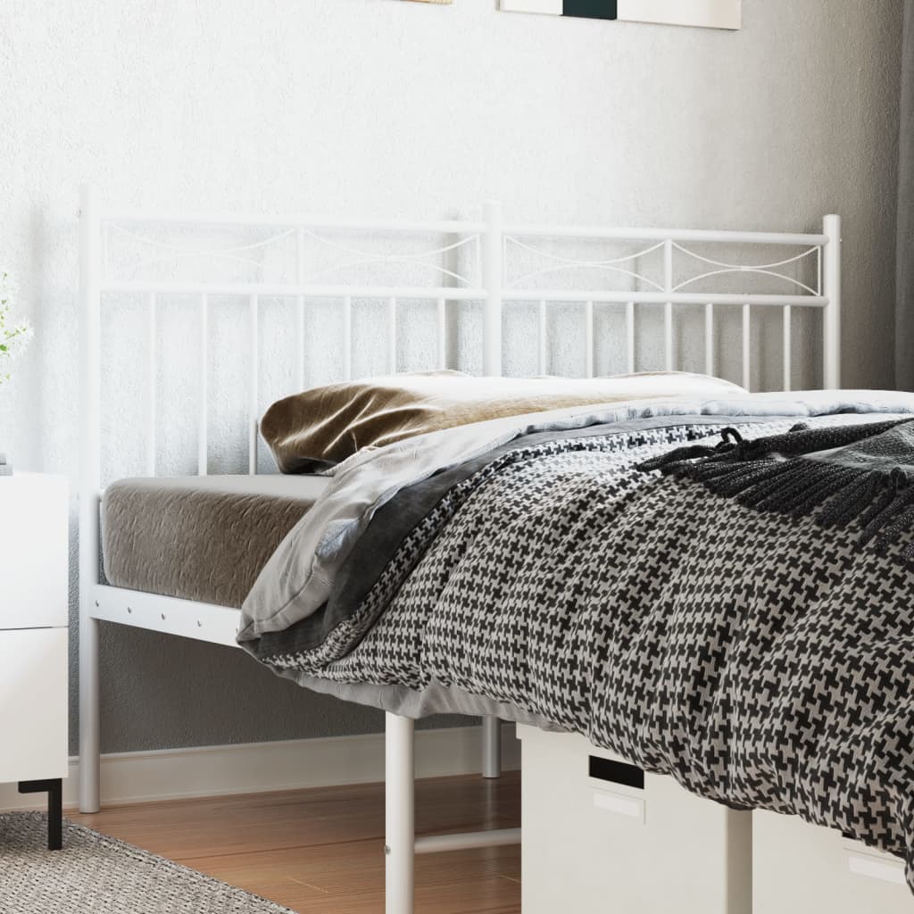 Metal Headboard White 150 cm