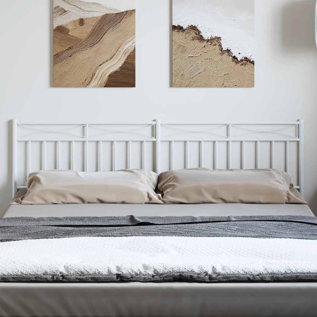 Metal Headboard White 180 cm