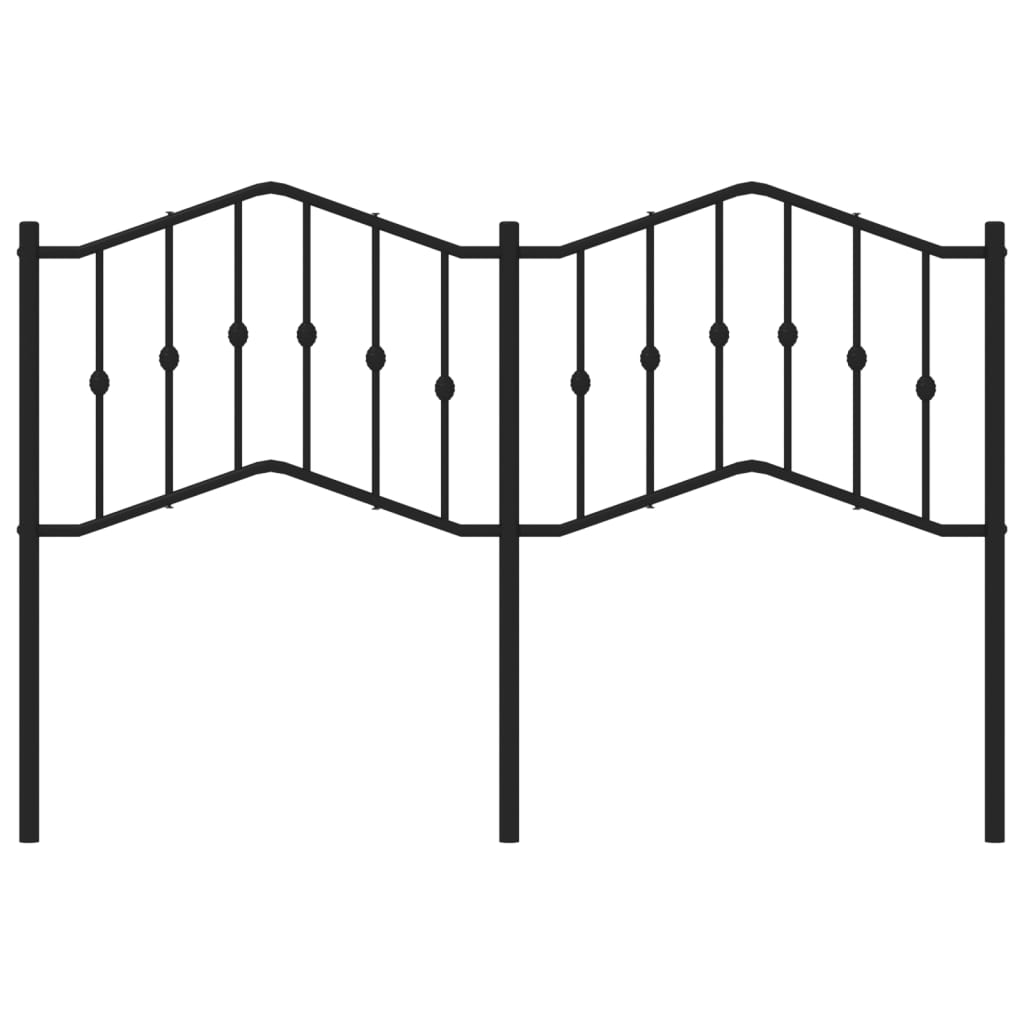 Metal Headboard Black 140 cm