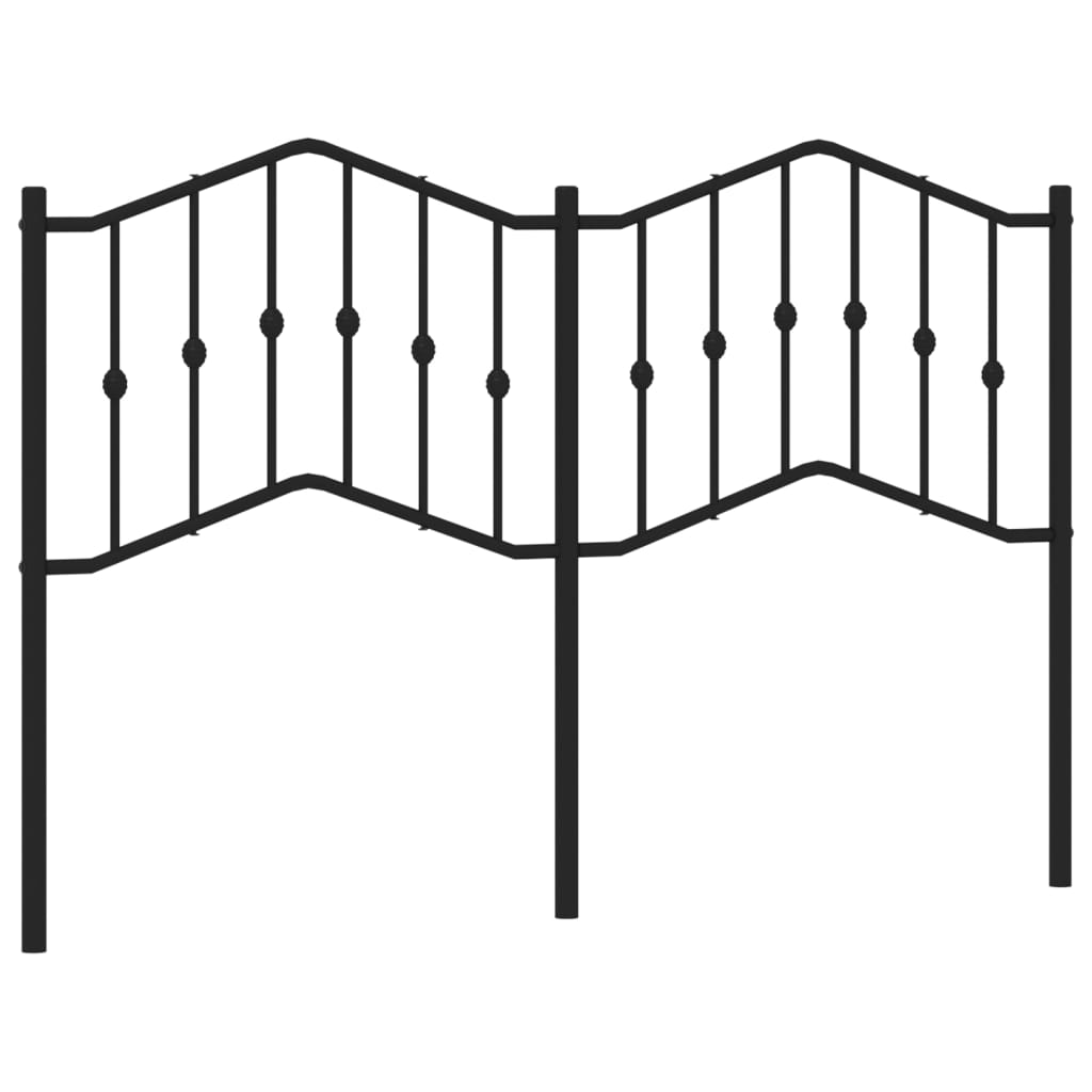 Metal Headboard Black 150 cm
