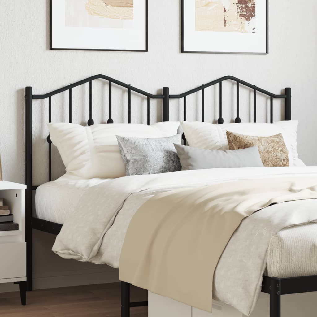 Metal Headboard Black 150 cm