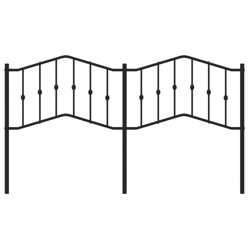 Metal Headboard Black 180 cm