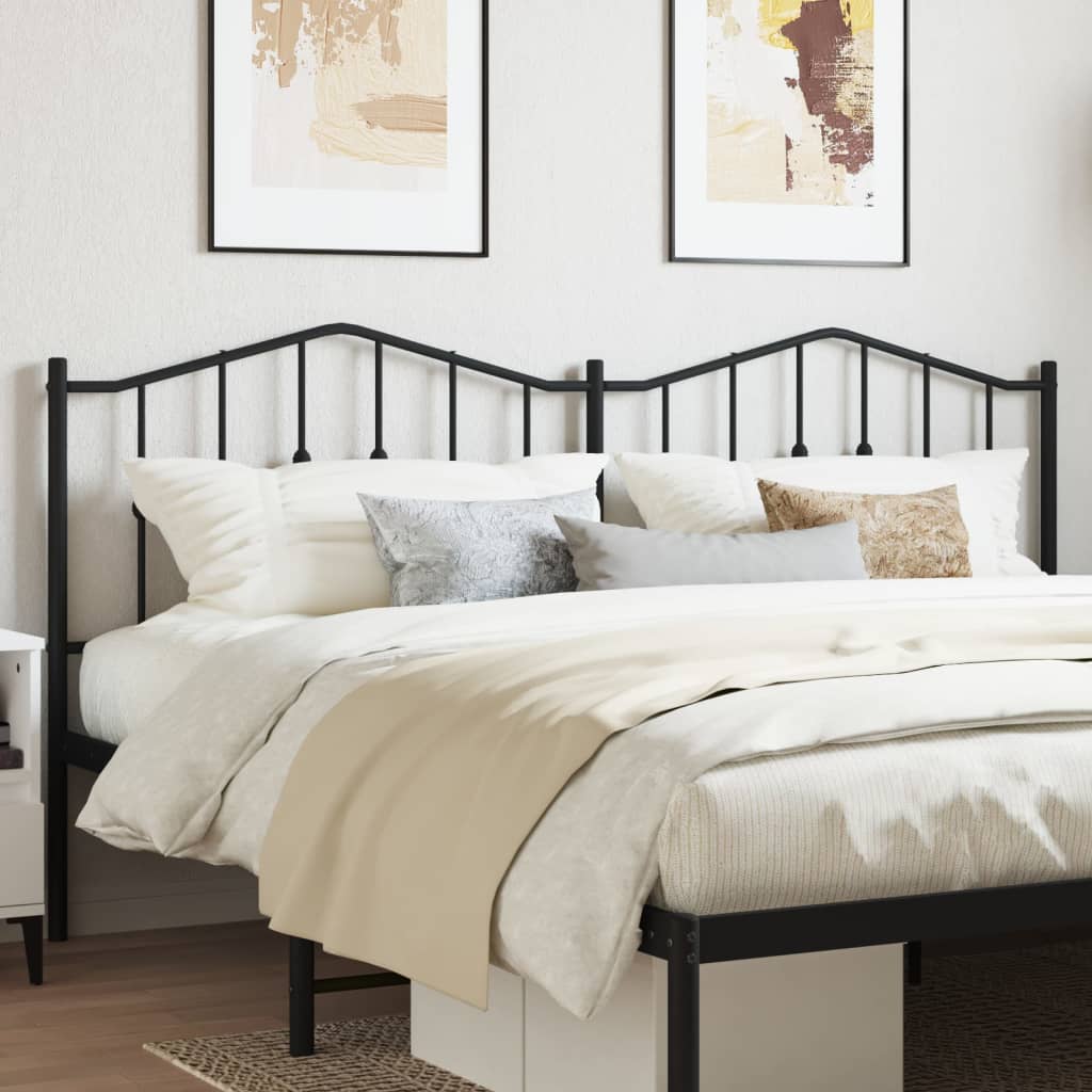 Metal Headboard Black 180 cm