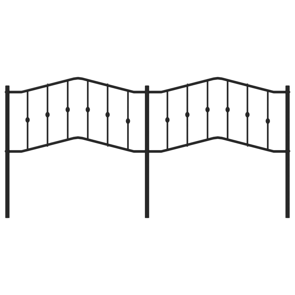 Metal Headboard Black 193 cm