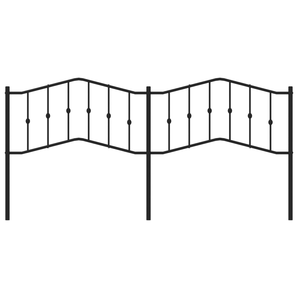 Metal Headboard Black 200 cm
