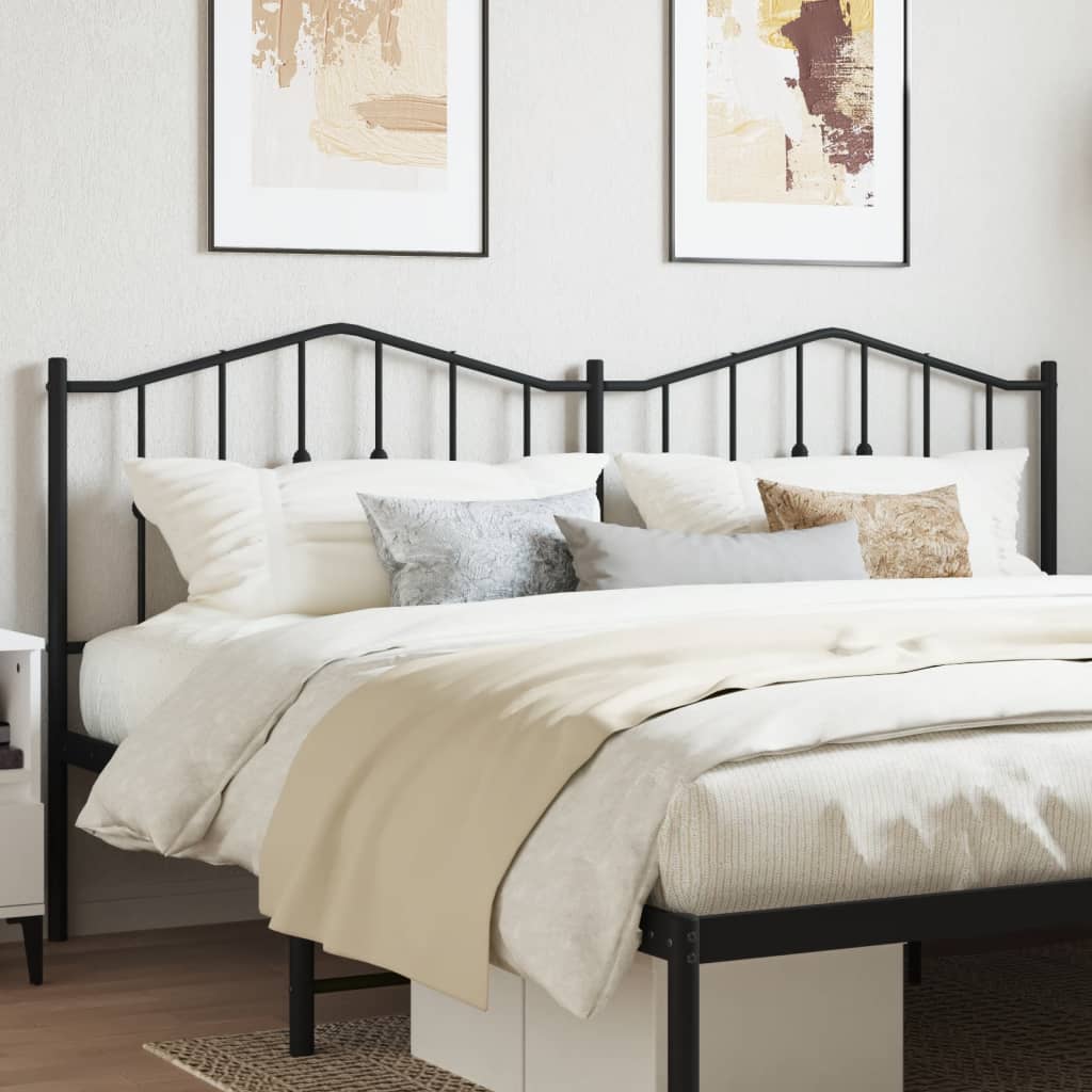 Metal Headboard Black 200 cm