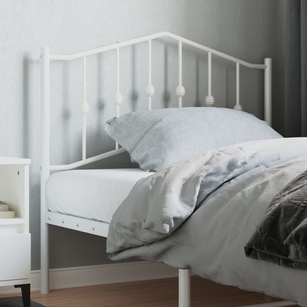 Metal Headboard White 100 cm