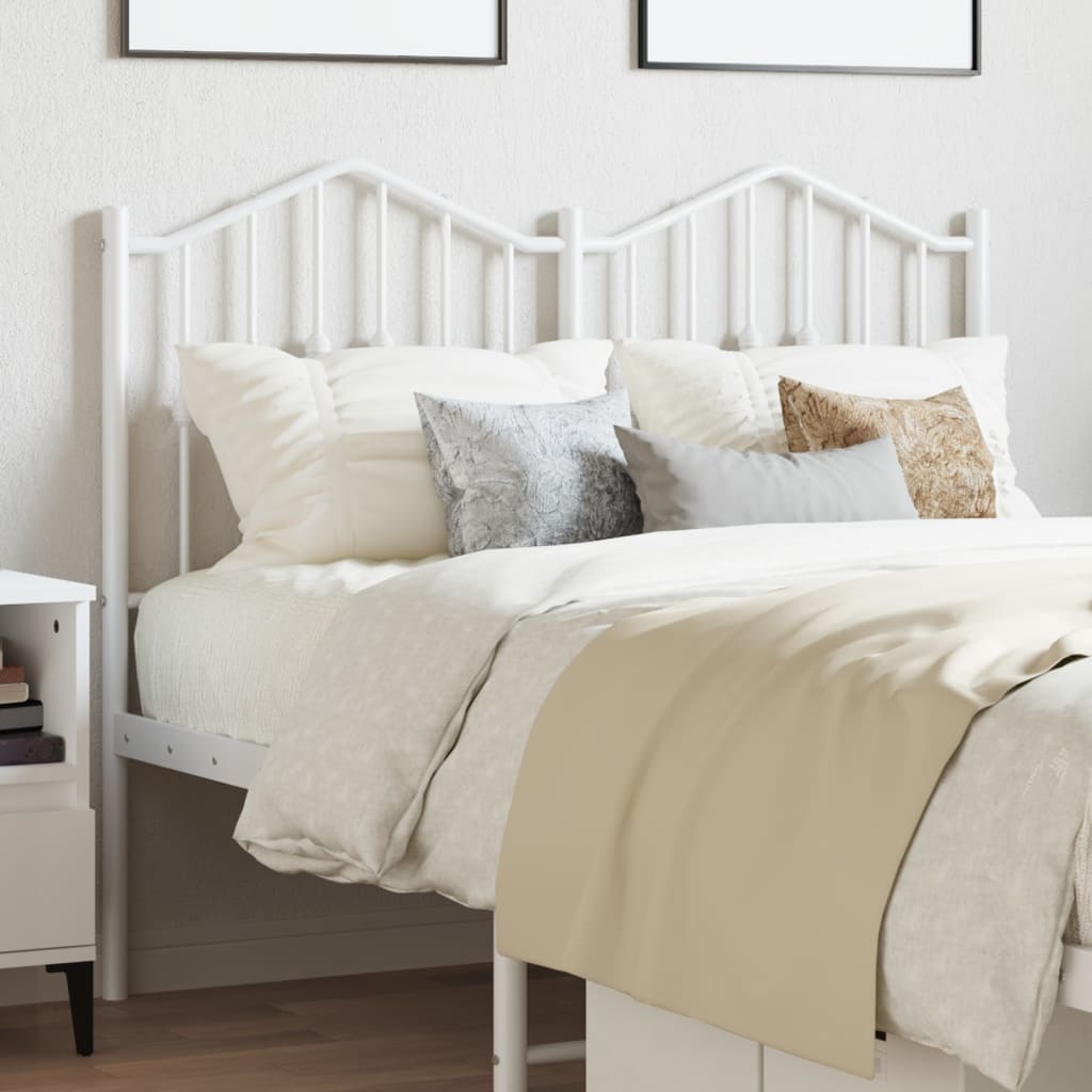 Metal Headboard White 120 cm