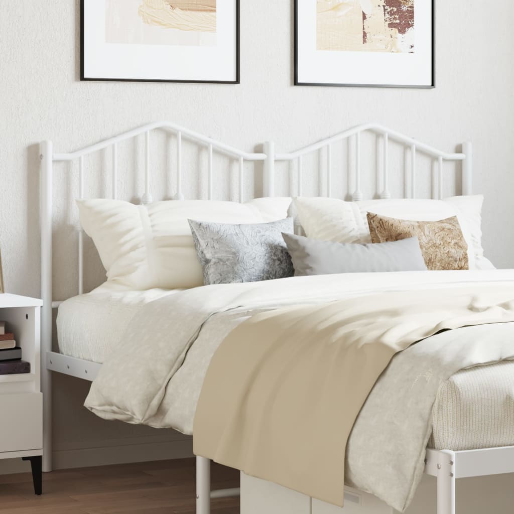 Metal Headboard White 135 cm