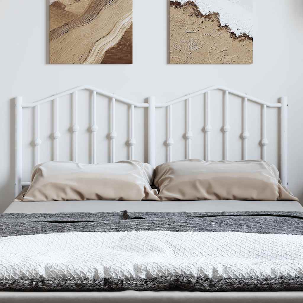 Metal Headboard White 150 cm