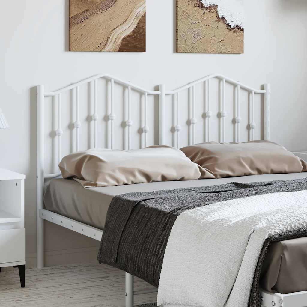 Metal Headboard White 150 cm